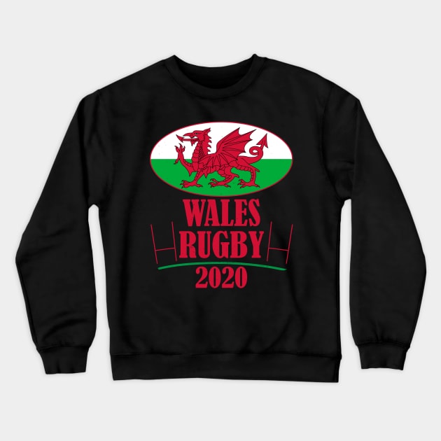 Wales Rugby Team Cmon Cymru 2020 Crewneck Sweatshirt by BraaiNinja